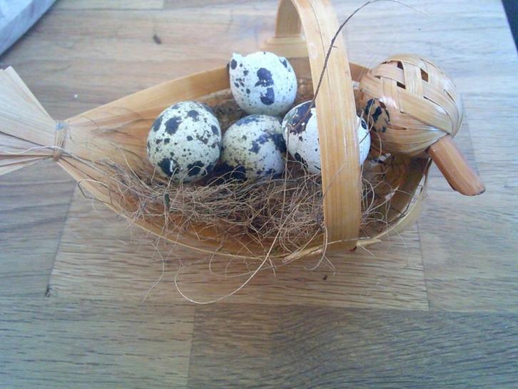 Vintage klein eenden mandje gevlochten, Antiek en Kunst, Curiosa en Brocante, Ophalen of Verzenden