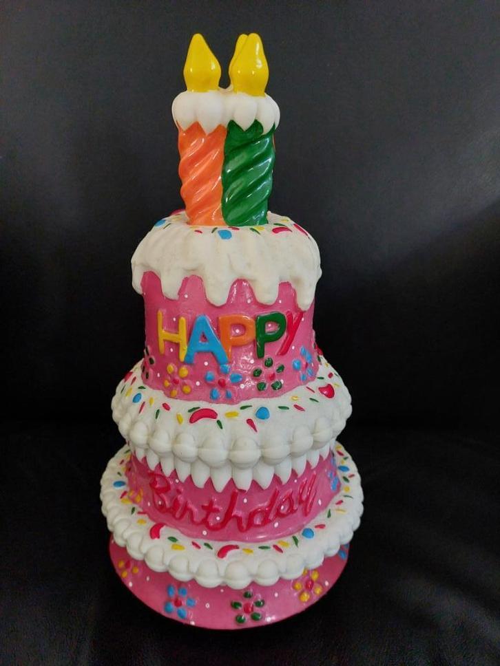 Zingende en swingende feesttaart. Zie omschrijving, Hobby en Vrije tijd, Feestartikelen, Gebruikt, Ophalen of Verzenden