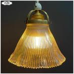 Vintage glazen hanglampje Lamp Messing fitting, Vintage, Ophalen of Verzenden, Nb, Nb