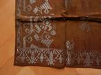 Omslagdoek / slendang bruin met zilverdraad Sumatra 97 x 188, Ophalen of Verzenden