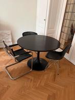 Ronde eettafel zwart hout tulip voet, Huis en Inrichting, Tafels | Eettafels, Ophalen, Zo goed als nieuw, Rond, 100 tot 150 cm