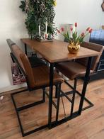 Mooie bartafel met 4 barstoelen, Huis en Inrichting, Barren, Ophalen, Zo goed als nieuw, Inclusief barstoelen