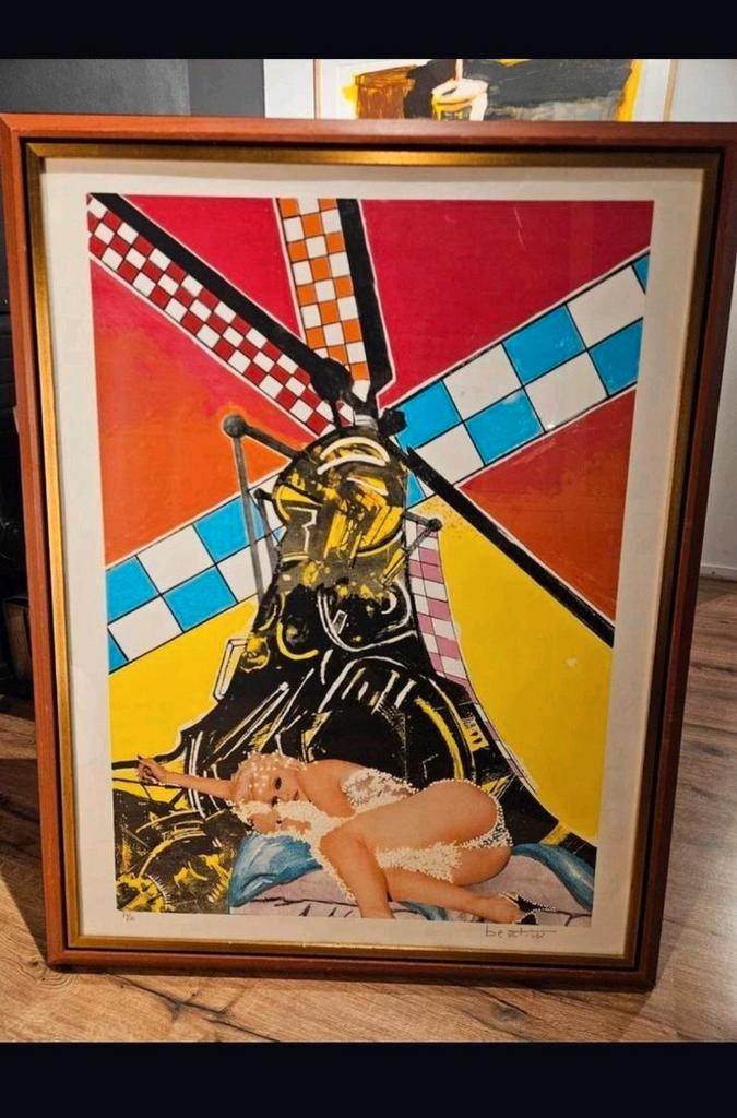 Gianni Bertini - Italië zeefdruk Bambola Doll, Antiek en Kunst, Kunst | Schilderijen | Abstract, Ophalen of Verzenden