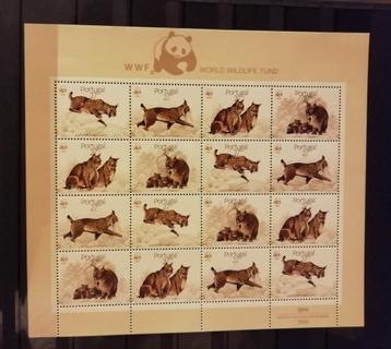 WWF postzegelvelletje van de Lynx uit Portugal (1988)