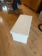 Witte Opbergbankje met Zachte Bekleding, Ophalen, Minder dan 50 cm, Zo goed als nieuw, Stof