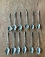zilver 12 antieke bokkenpoot lepeltjes zilverkeur zwaardje, Antiek en Kunst, Ophalen of Verzenden