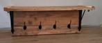 Nieuwe houten kapstok met zwarte haken /dragers 70x28x21cm i, Nieuw, Minder dan 100 cm, Hout, Ophalen