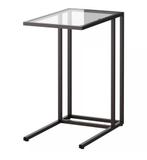 Tafeltje,  zwart met glas, Huis en Inrichting, Tafels | Bijzettafels, Ophalen, Minder dan 55 cm, Metaal of Aluminium, Zo goed als nieuw