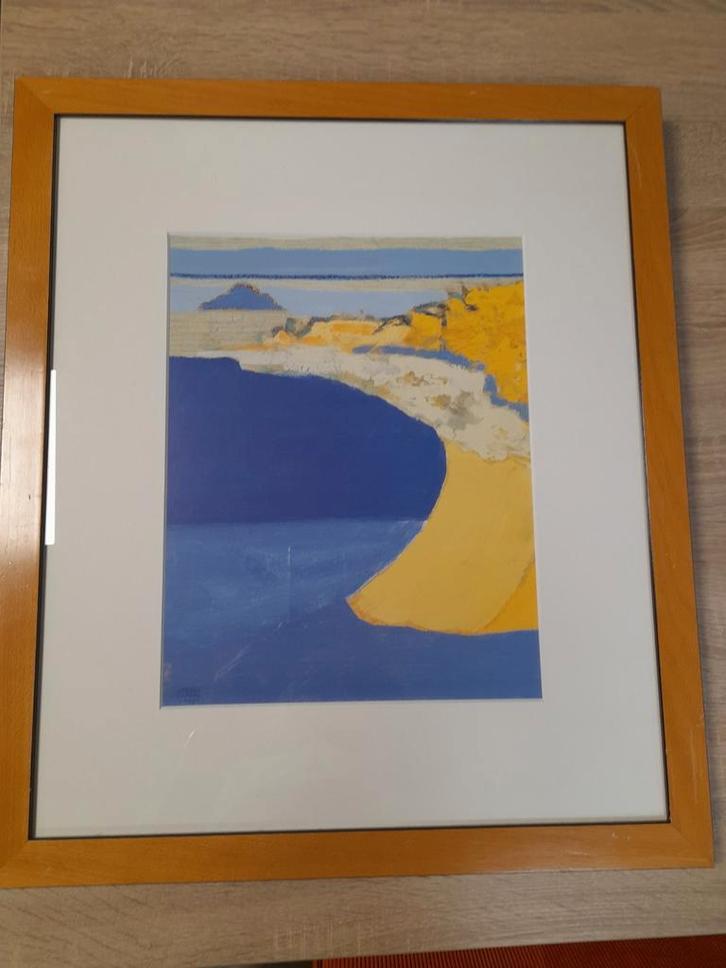 Schilderij met kustlandschap, Antiek en Kunst, Kunst | Schilderijen | Klassiek, Ophalen of Verzenden