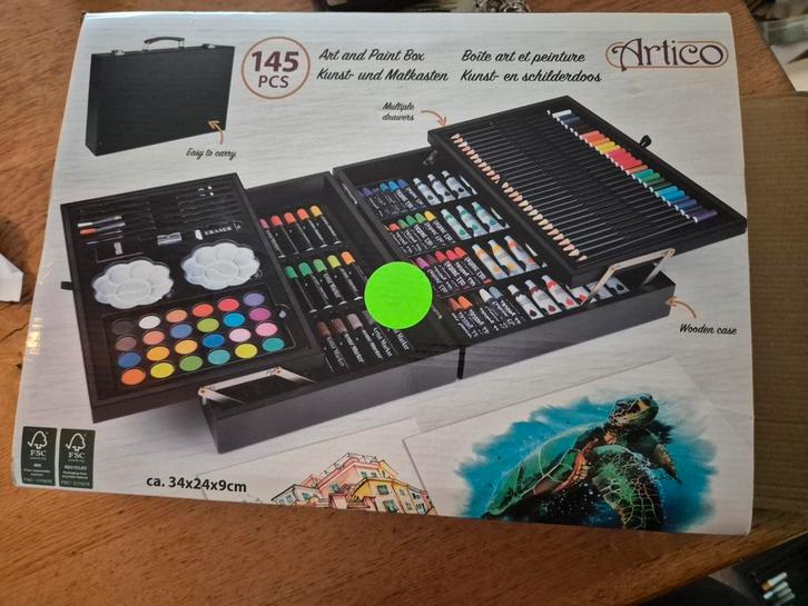 Artico Kunst en Schilderdoos - 145 Delig, Hobby en Vrije tijd, Schilderen, Nieuw, Overige typen, Ophalen of Verzenden