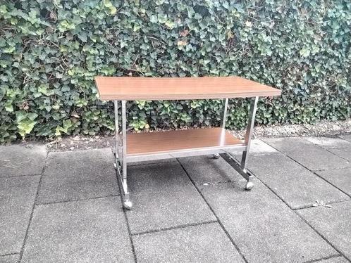 Vintage sidetable trolley serveertafel jaren zeventig, Huis en Inrichting, Tafels | Sidetables, Zo goed als nieuw, 25 tot 50 cm