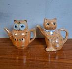 Vintage Lusterware porseleinen theepotjes uil & kat jaren 60, Antiek en Kunst, Antiek | Keramiek en Aardewerk, Ophalen of Verzenden