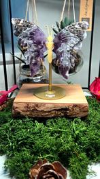 Amethist Edelsteen Vlinder Set met Standaard, Ophalen of Verzenden, Nieuw