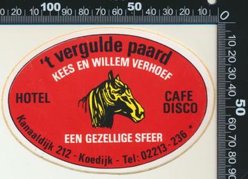 Sticker: Hotel Cafe Disco Het Vergulde Paard - Koedijk beschikbaar voor biedingen