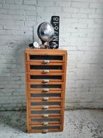Oude houten fournituren kast ladekast 9 lades  102.5 cm hoog, Ophalen of Verzenden