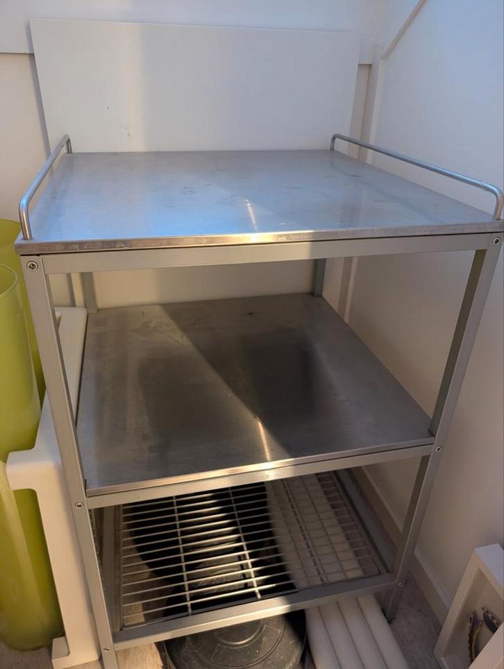ikea udden keuken trolley rol tafel metaal/rvs, Huis en Inrichting, Keuken | Keukenelementen, Gebruikt, Minder dan 100 cm, 50 tot 100 cm