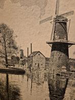 Ets Molen de Walvis Schiedam van Rob vd Werf vintage, Antiek en Kunst, Ophalen of Verzenden