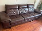 Bruine lederen banken 7 persoons luxe, Ophalen, 250 tot 300 cm, Leer, Rechte bank