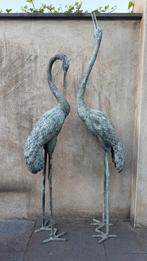 Een prachtig koppel vogels (kraanvogel) - fontein functie, Ophalen, Zo goed als nieuw, Metaal, Dierenbeeld