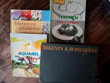 4 diverse schilder en tekenboeken