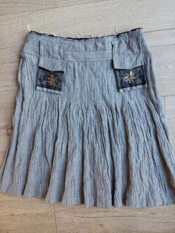 Rok kniel.67cm Stroke L grijs viscose/wol/polyest 1xGedragen beschikbaar voor biedingen