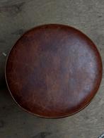 Industrieel Krukje Cognac Leer - In Hoogte Verstelbaar, Huis en Inrichting, Barkrukken, Ophalen, In hoogte verstelbaar, Zo goed als nieuw