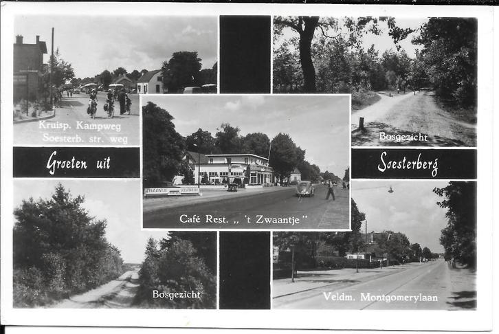 Soesterberg 5 Luik Zwaantje, Kampweg, Montgomerylaan 1957, Verzamelen, Ansichtkaarten | Nederland, Gelopen, Utrecht, 1940 tot 1960