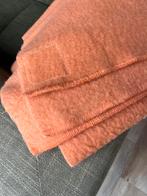 Mooie zalmkleurige vintage wollen deken, Ophalen of Verzenden, Gebruikt