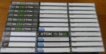 33x TDK SA60 en SA90 chroomdioxide cassettebandjes beschikbaar voor biedingen