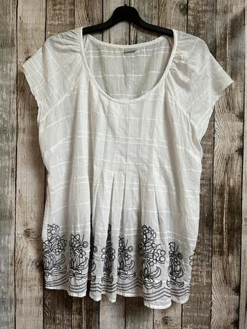 Mooie wit/zwarte zomerse blouse/tuniek van MS Mode (Maat 52) beschikbaar voor biedingen