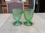 2 Annagroene kelkglazen, Antiek en Kunst, Antiek | Glas en Kristal, Ophalen of Verzenden