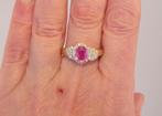 Geelgouden ring maat 20 met roze saffier (Harry Ivens), 20 of groter, Nieuw, Ophalen of Verzenden, Roze