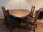 Driehoek 4 tafel 6 stoelen, Huis en Inrichting, Complete eetkamers, Ophalen, Zo goed als nieuw, 4 tot 6 stoelen
