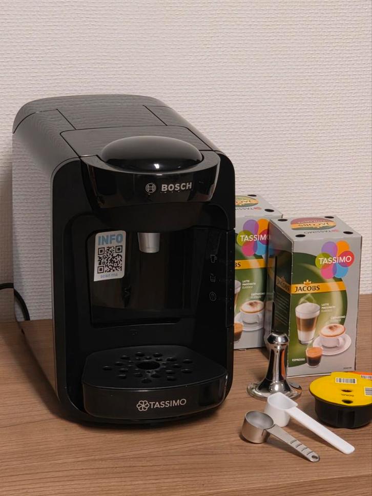 Bosch Tassimo Suny TAS3102 - Zwart, Witgoed en Apparatuur, Koffiezetapparaten, Gebruikt, Koffiepads en cups, Koffiemachine, 1 kopje