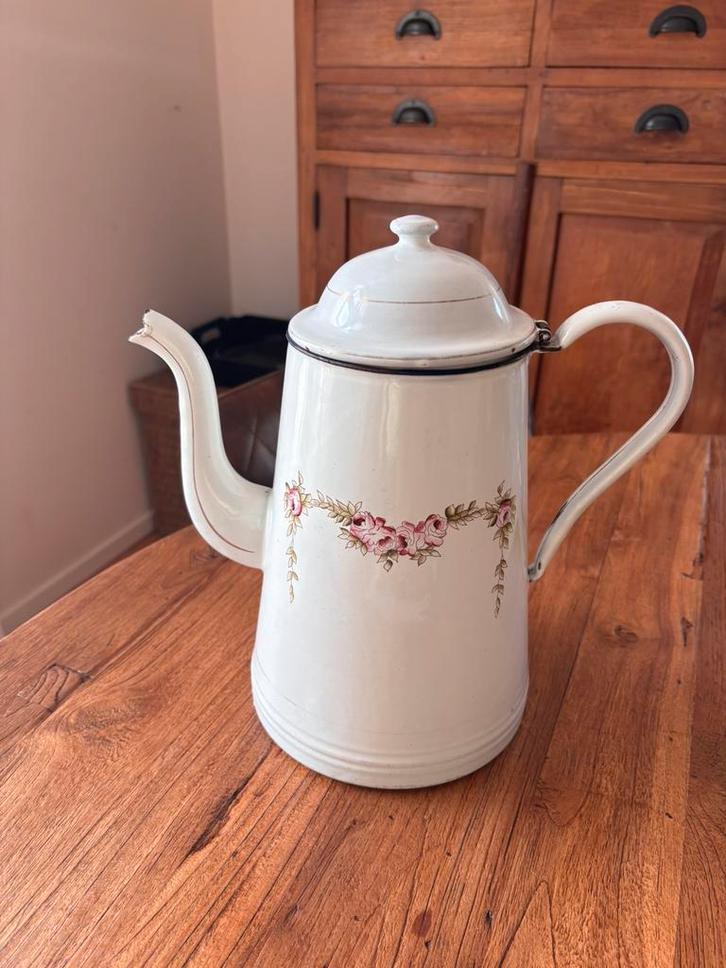 Emaille koffiepot antiek, Antiek en Kunst, Antiek | Emaille, Ophalen