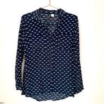 Donkerblauwe blouse met print, Ophalen of Verzenden, Zo goed als nieuw, Maat 34 (XS) of kleiner, Blauw