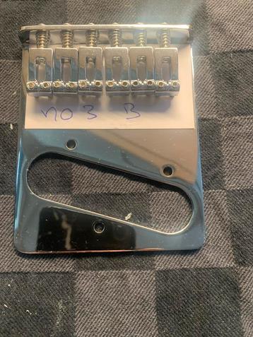 Telexaster brug met 6 aparte zadels. Chrome “B3” beschikbaar voor biedingen