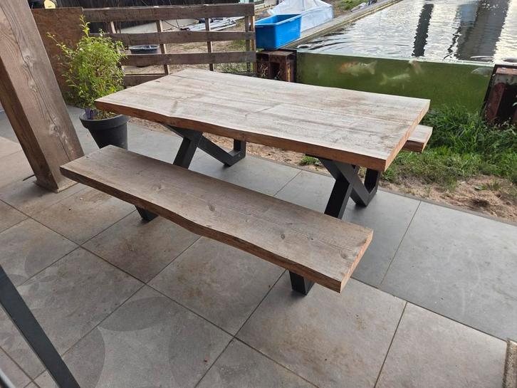 picknicktafel robuust, Tuin en Terras, Picknicktafels, Zo goed als nieuw, Rechthoekig, Ophalen