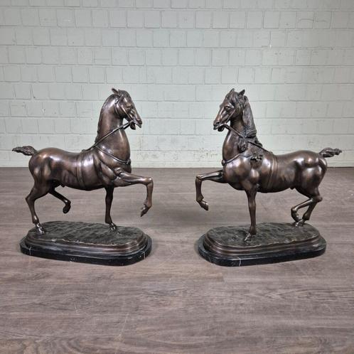 25970 Beeld Tuinbeeld Paarden Brons Set 0,63 m, Tuin en Terras, Tuinbeelden, Nieuw, Dierenbeeld, Metaal, Ophalen of Verzenden