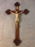 Antiek Kruisbeeld Kevelaer - Eikenhout & Keramiek, Ophalen