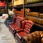Vintage Chesterfield zoals ingeruild zo mee LEES!, Gebruikt, Ophalen of Verzenden, Minder dan 150 cm, Leer