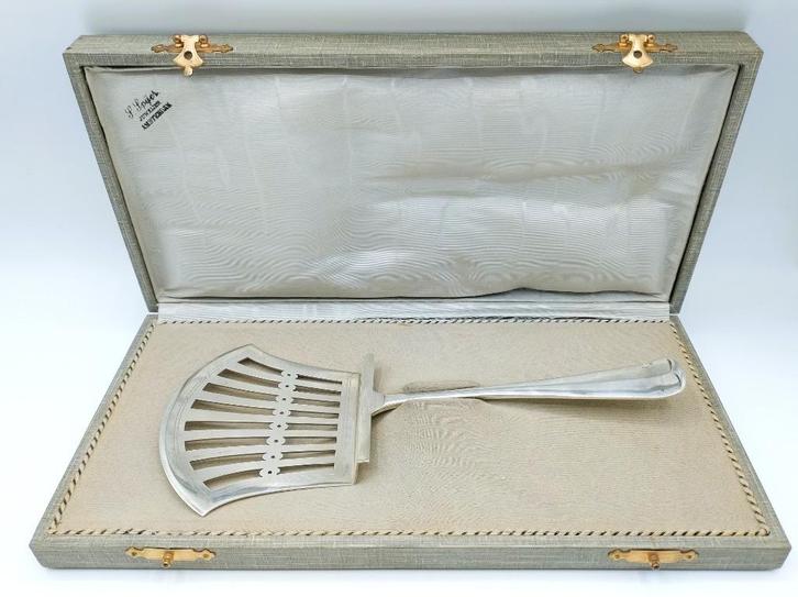 Zilveren art deco aspergeschep, J.M. van Kempen, 1910, Antiek en Kunst, Antiek | Goud en Zilver, Zilver, Verzenden