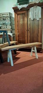 Leuke houten bankjes, Tuin en Terras, Ophalen, Gebruikt, Hout