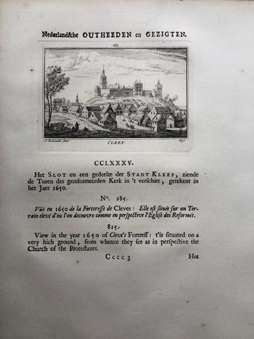 285 / Cleef Kleef de Stad Kopergravure 1733 beschikbaar voor biedingen