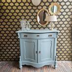 Mooie houten licht blauwe commode/dressior biedermeier, Ophalen, Zo goed als nieuw, Minder dan 50 cm