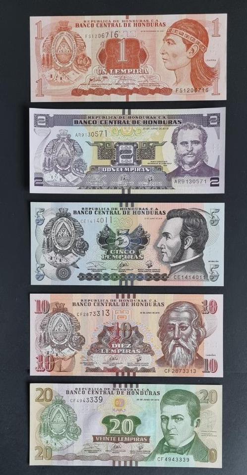 Honduras bankbiljetten UNC 2016 - 2022 set van 5 biljetten, Postzegels en Munten, Munten en Bankbiljetten | Verzamelingen, Bankbiljetten