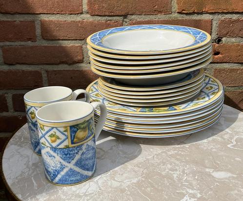 Doulton Everyday - Lemon Trellis - servies, Huis en Inrichting, Keuken | Servies, Zo goed als nieuw, Compleet servies, Overige stijlen