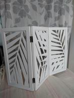 Raamscherm, raamdecoratie, wit botanisch.., Huis en Inrichting, Ophalen of Verzenden, Gebruikt