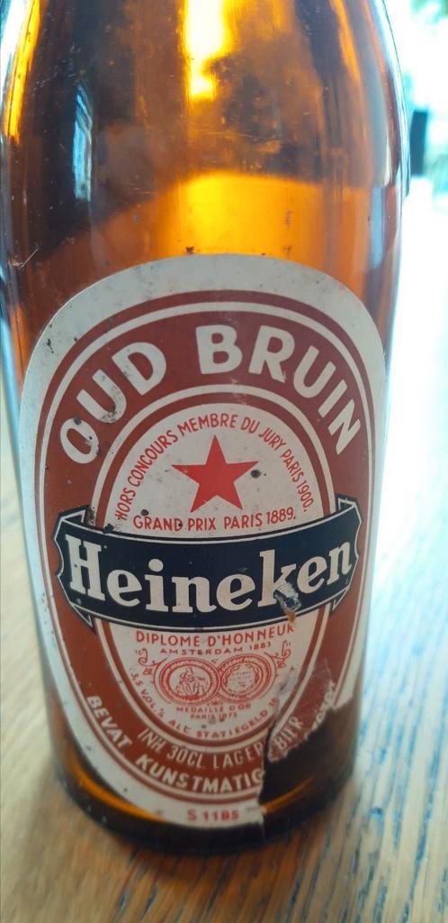 Heineken oud bruin fles 30cl oude fles leeg pijpje 33cl, Verzamelen, Biermerken, Gebruikt, Flesje(s), Heineken, Ophalen of Verzenden