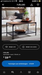 IKEA FJÄLLBO Salontafel - Zwart/Hout, Ophalen, 50 tot 100 cm, Zo goed als nieuw, Metaal